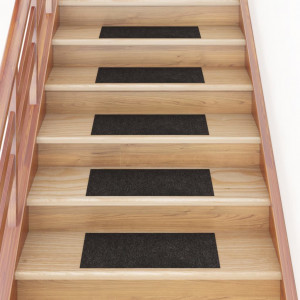 Alfombrilla autoadhesiva escalera 15 uds marrón 60x25 cm D