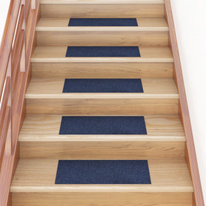 Alfombrilla autoadhesiva escalera 15 uds azul 60x25 cm D