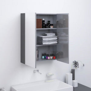 Armario espejo baño con luz LED roble Sonoma 80x12x45 cm