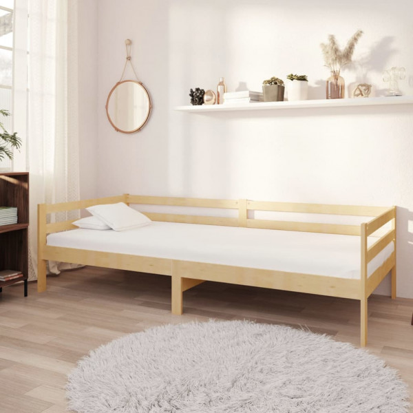 Sofá cama com colchão madeira de pinho maciço 90x200 cm D
