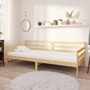 Sofá cama con colchón madera de pino maciza 90x200 cm D