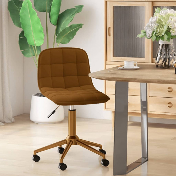 Silla de comedor giratoria de terciopelo marrón Silla de comedor giratoria de terciopelo marrón D