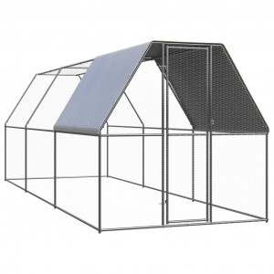 Caixa de galinhas exterior de aço galvanizado 2x6x2 m D