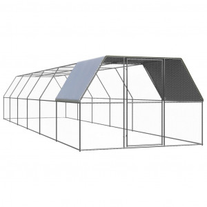 Caixa de galinhas exterior de aço galvanizado 3x12x2 m D