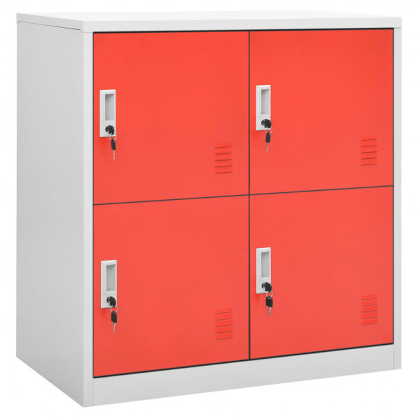 Armário caixa de aço cinza claro e vermelho 90x45x92.5 cm D