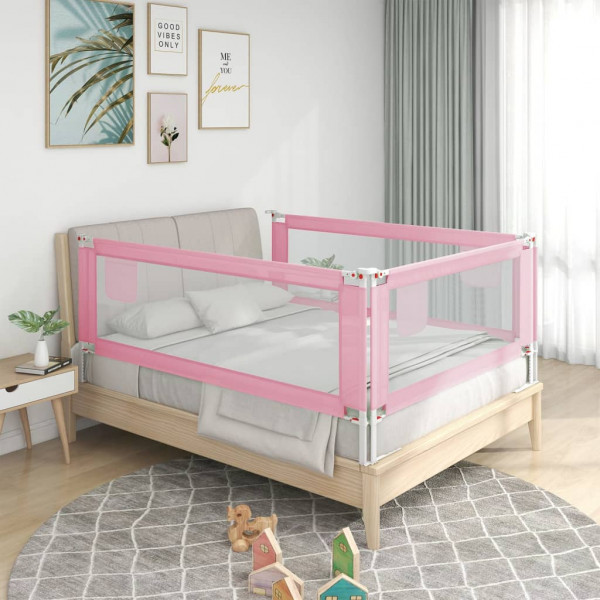 Barandilla de seguridad cama de niño rosa tela 200x25 cm D