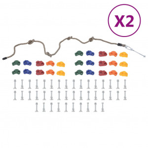 Presas de escalada con cuerda 50 piezas multicolor D