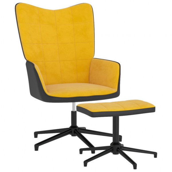 Cadeira de repouso veludo PVC amarelo mostarda D