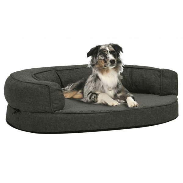 Colchón para cama de perro ergonómico gris oscuro 90x64 cm D