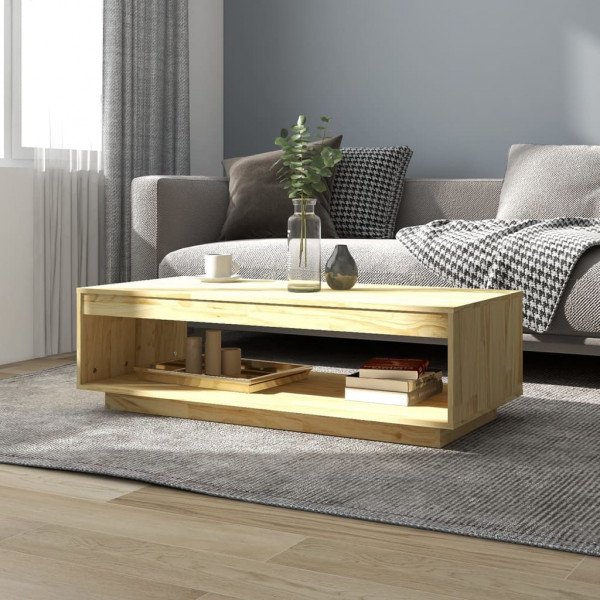 Mesa de centro de madeira maciça de pinho 110x50x33,5 cm D
