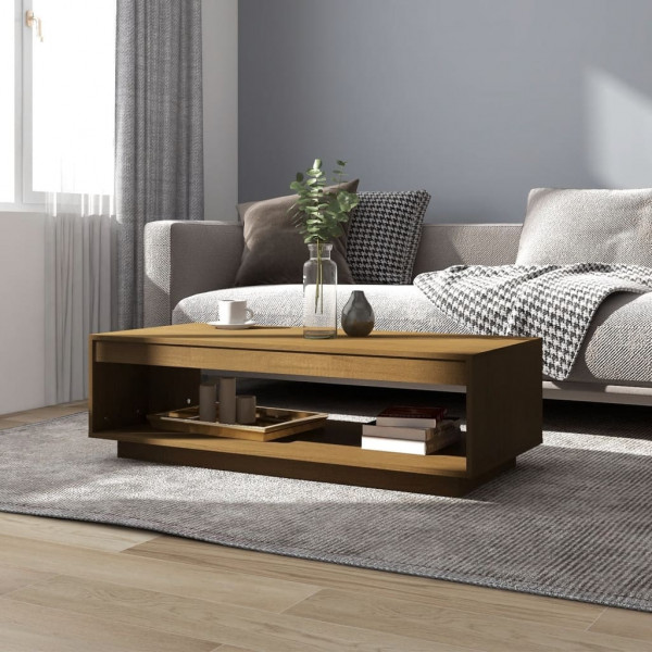 Mesa de centro de madeira maciça pinheiro marrom mel 110x50x33.5 cm D