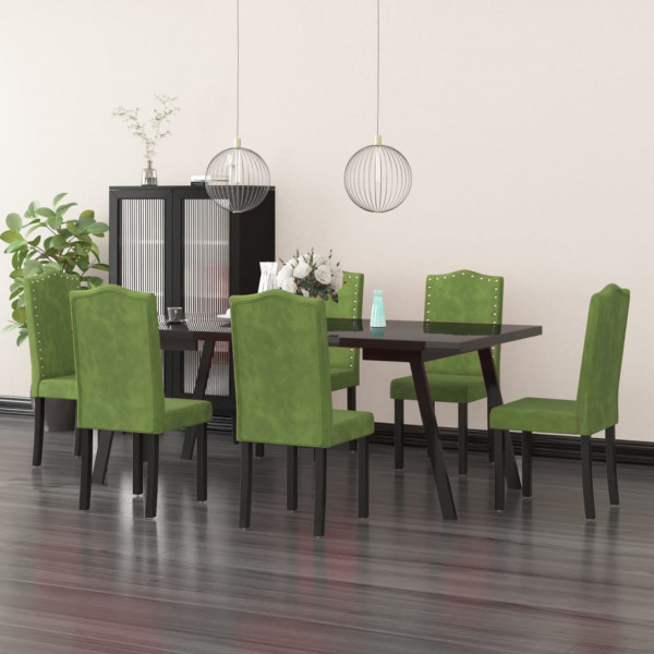 Sillas de comedor 6 unidades terciopelo verde claro Sillas de comedor 6 unidades terciopelo verde claro D