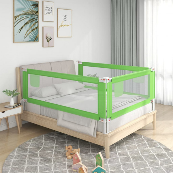 Barandilla de seguridad cama de niño verde tela 160x25 cm D