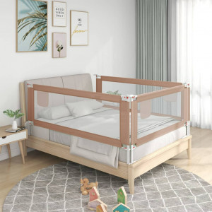 Barandilla de seguridad cama de niño gris taupe tela 160x25 cm D