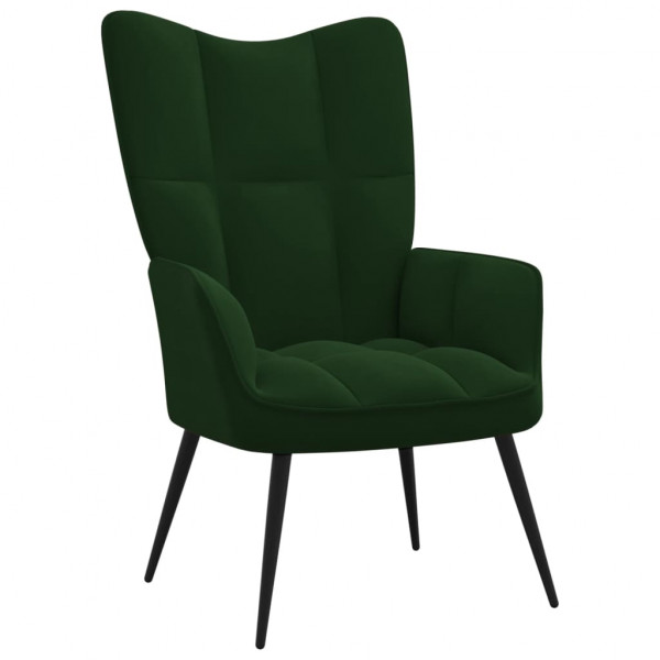 Cadeira de relaxamento de veludo verde escuro D