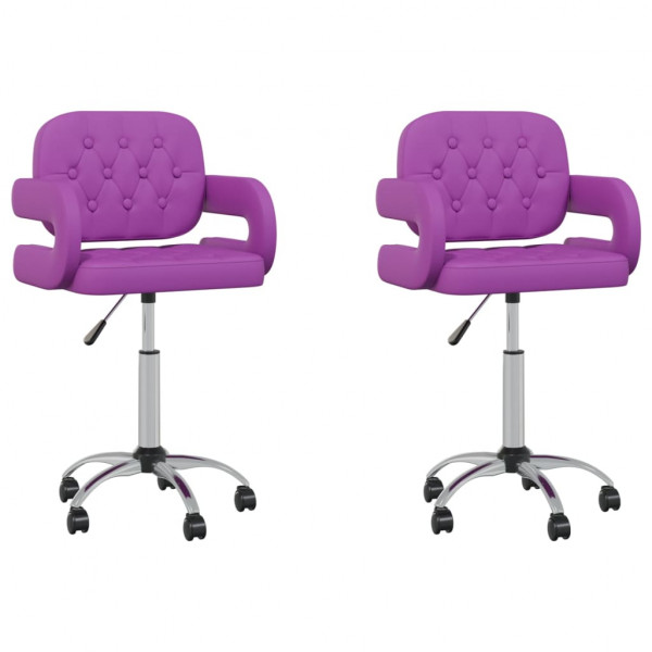 Sillas de comedor giratorias 2 unidades cuero sintético morado Sillas de comedor giratorias 2 unidades cuero sintético morado D