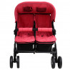 Camerina Carrito para Gemelos de Acero Rojo Carrito gemelar Bebe Silla  gemelar