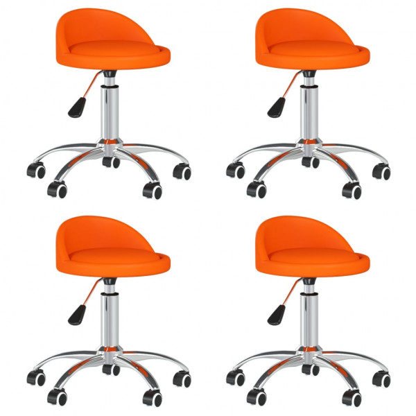 Sillas de comedor giratorias 4 uds cuero sintético naranja Sillas de comedor giratorias 4 uds cuero sintético naranja D