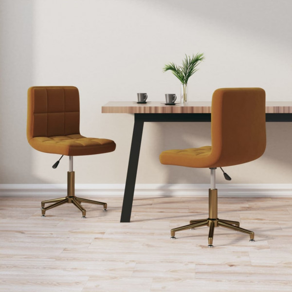 Sillas de comedor giratorias 2 uds terciopelo marrón Sillas de comedor giratorias 2 uds terciopelo marrón D