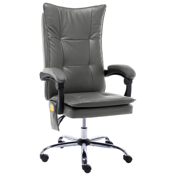 Cadeira de massagem de escritório de couro sintético cinza-antracita D