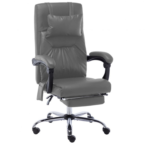 Cadeira de massagem de escritório de couro sintético cinza-antracita D