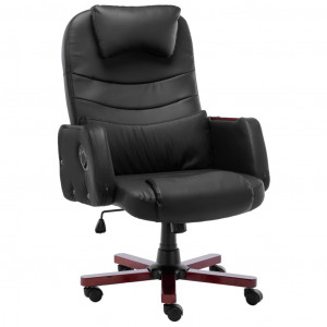 Cadeira de escritório de couro sintético preto D