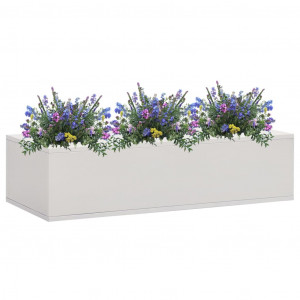 Caja de flores de oficina de acero gris claro 90x40x23 cm D