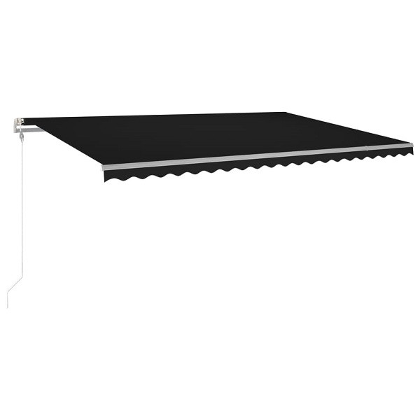 Toldo automático LED sensor de vento cinza antracite 5x3,5 m D