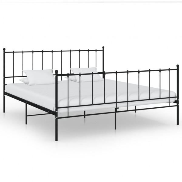 Estrutura de cama de metal preto 180x200 cm D