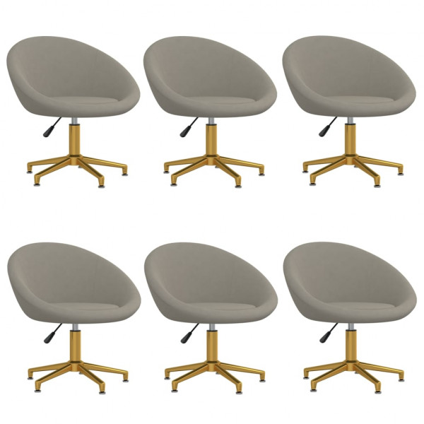 Sillas de comedor 6 unidades terciopelo gris claro Sillas de comedor 6 unidades terciopelo gris claro D