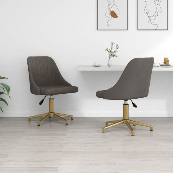 Sillas de comedor giratorias 2 unidades terciopelo gris oscuro Sillas de comedor giratorias 2 unidades terciopelo gris oscuro D