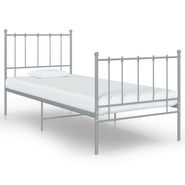 Estructura de cama de metal gris 90x200 cm D