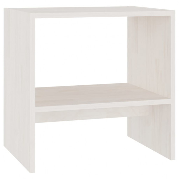 Mesa de noite de madeira maciça de mangue branco 40x30.5x40 cm D