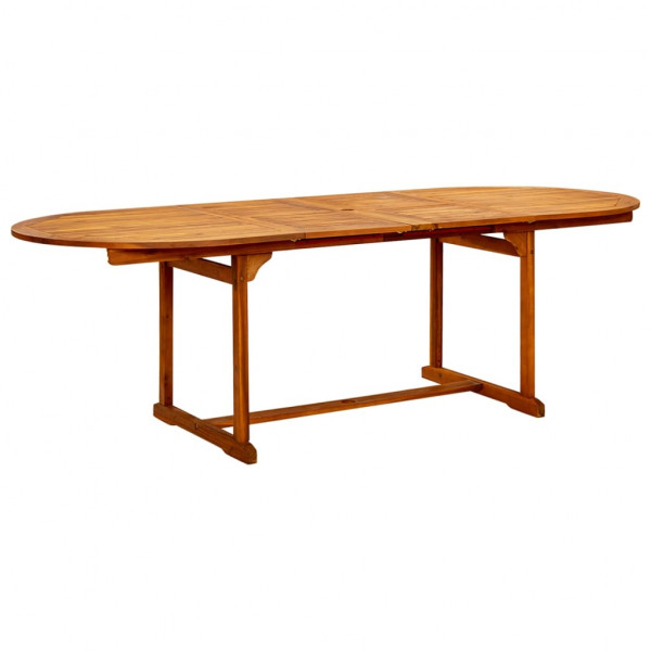 Mesa de jantar jardim madeira maciça acacia (160-240) x 100x75 cm D