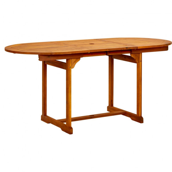 Mesa de jantar jardim madeira maciça acacia (120-170) x 80x 75 cm D