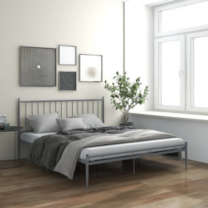 Maison Exclusive Estructura cama metal con cabecero y pie cama blanco  193x203 cm