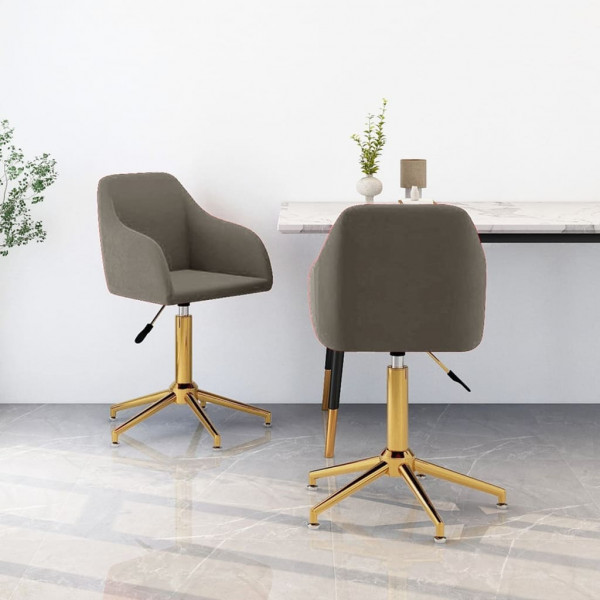 Sillas de comedor giratorias 2 unidades terciopelo gris claro Sillas de comedor giratorias 2 unidades terciopelo gris claro D