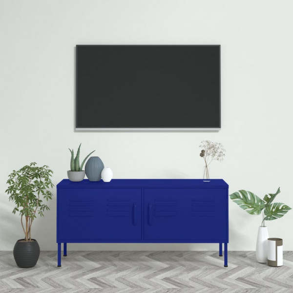 Móveis de televisão de aço azul marinho 105x35x50 cm D