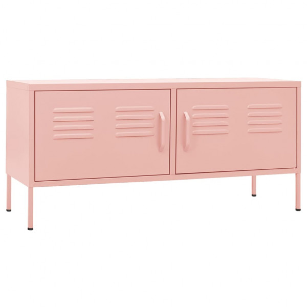 Mueble para TV de acero rosa 105x35x50 cm D