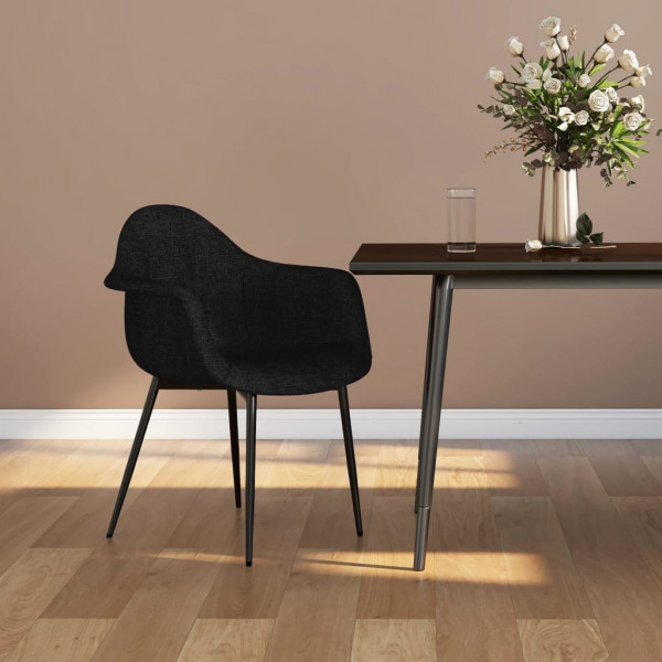 Silla de comedor de tela negra Silla de comedor de tela negra D