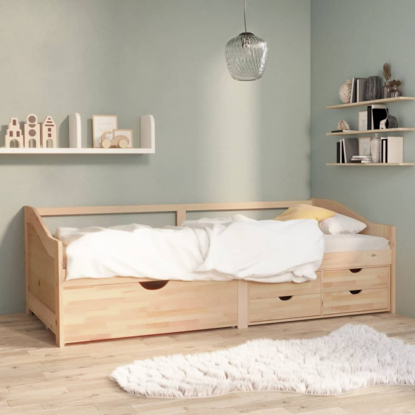 Sofá cama 3 lugares com gavetas madeira maciça 90x200 cm D