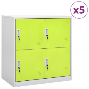 Armários 5 portas de aço cinza e verde 90x45x92.5 cm D