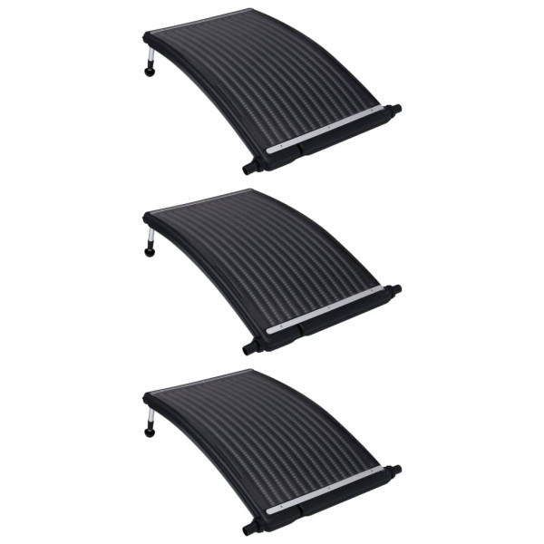 Paneles calefactores solares de piscina curvos 3 uds 110x65 cm D