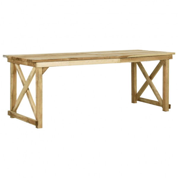 Mesa de jardín de madera de pino impregnada 200x79x75 cm D