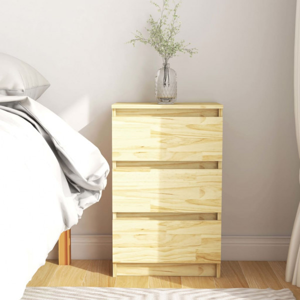 Mesa de cabeceira em madeira de pinho maciça 40x29,5x64 cm D