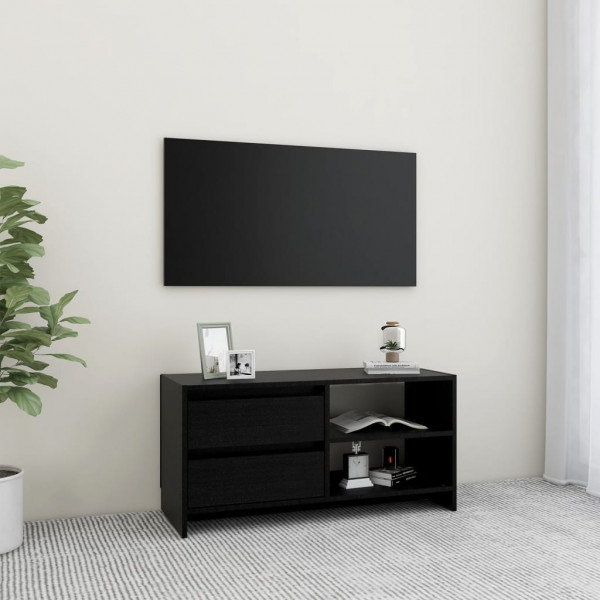 Móvel TV em madeira maciça de pinho preto 80x31x39 cm D
