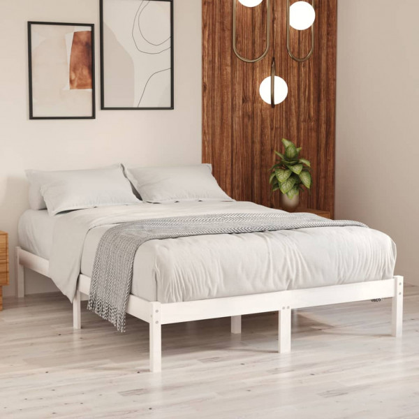Estructura de cama madera maciza blanco Supe King 180x200 cm D