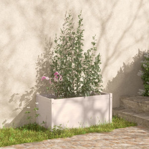 Jardinera de madera maciza de pino blanco 100x50x50 cm D