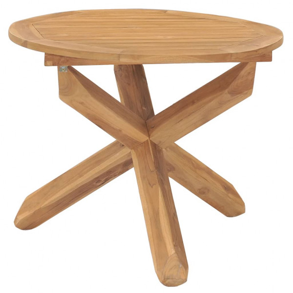 Mesa de comedor de jardín madera maciza de teca Ø90x75 cm D