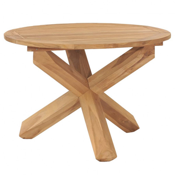 Mesa de comedor de jardín madera maciza de teca Ø110x75 cm D